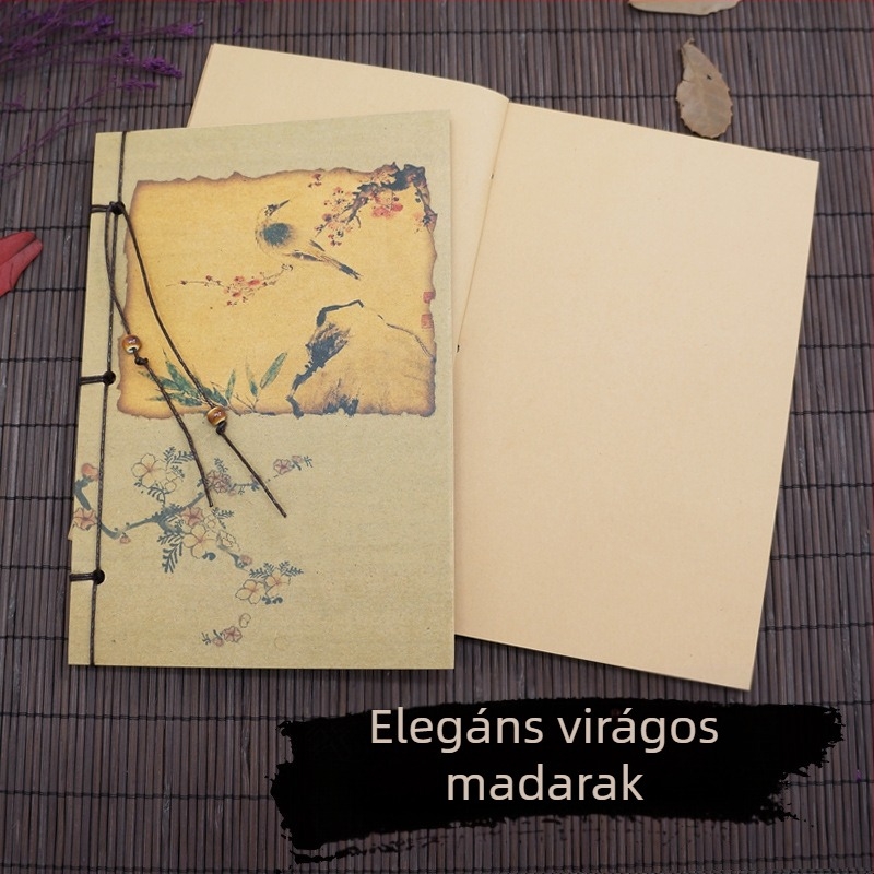 Suiyuefang Kézzel kötött notesz, 32K méret, 130×190 mm, 50–100 oldal, retro stílusú, kínai festészeti sorozat Peony motívummal