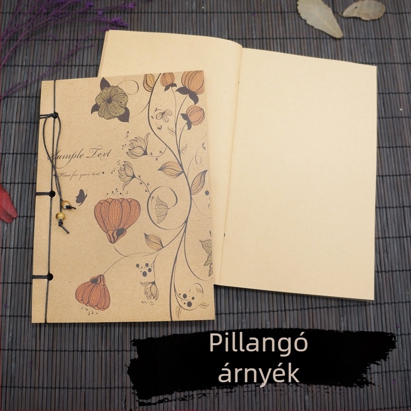 Suiyuefang Kézzel kötött notesz, 32K méret, 130×190 mm, 50–100 oldal, retro stílusú, kínai festészeti sorozat Peony motívummal