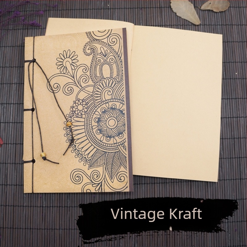 Suiyuefang Kézzel kötött notesz, 32K méret, 130×190 mm, 50–100 oldal, retro stílusú, kínai festészeti sorozat Peony motívummal