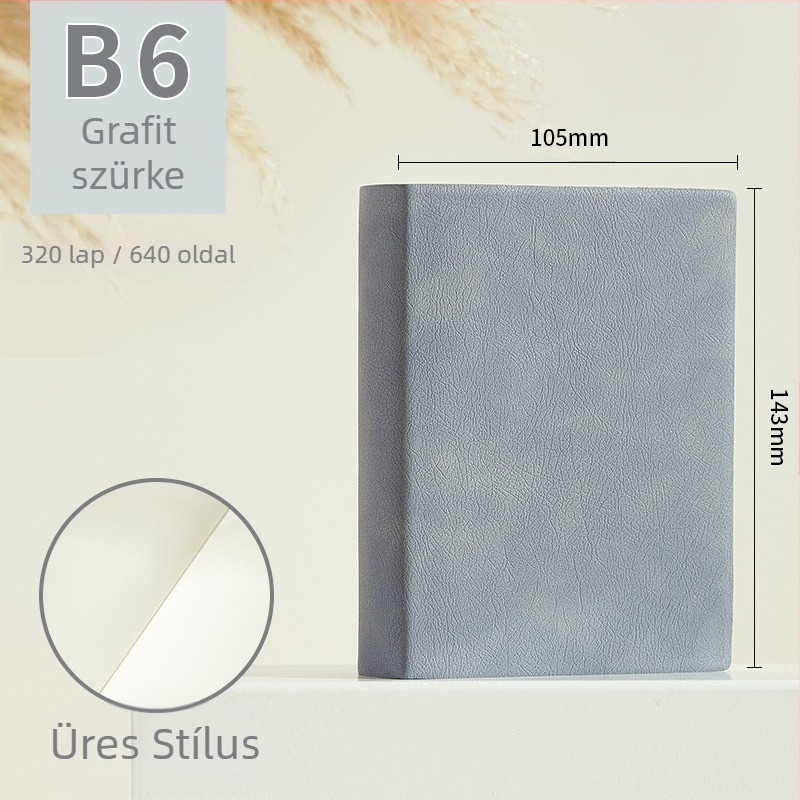 Notebook Longe/Langjie PU borítóval, vonalas kötés, Dowling papír 80 g/m², 640 oldal, üzleti iroda stílus