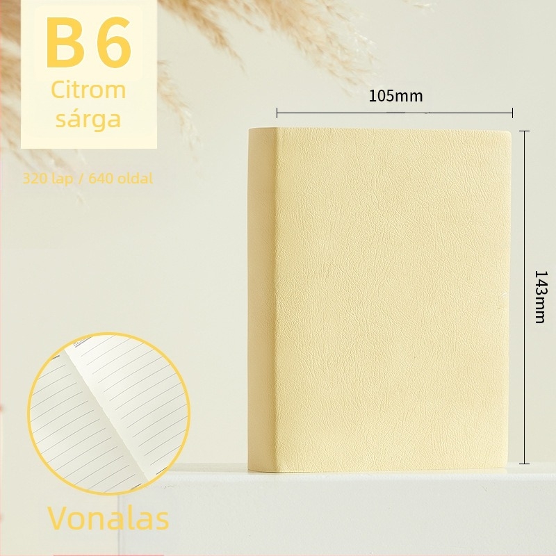 Notebook Longe/Langjie PU borítóval, vonalas kötés, Dowling papír 80 g/m², 640 oldal, üzleti iroda stílus