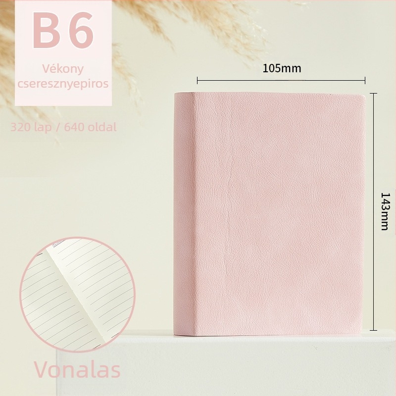 Notebook Longe/Langjie PU borítóval, vonalas kötés, Dowling papír 80 g/m², 640 oldal, üzleti iroda stílus