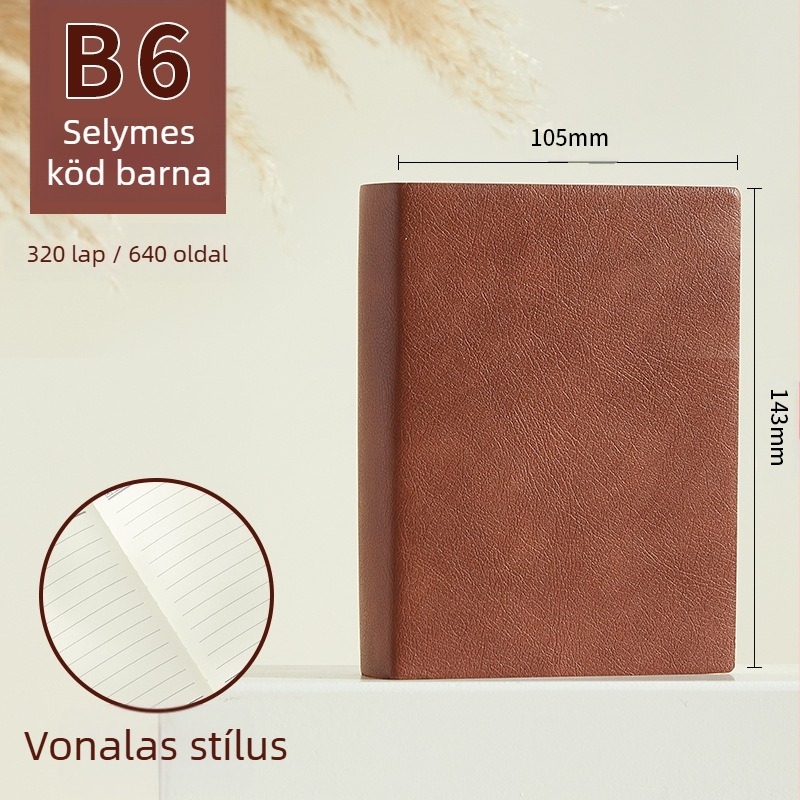 Notebook Longe/Langjie PU borítóval, vonalas kötés, Dowling papír 80 g/m², 640 oldal, üzleti iroda stílus