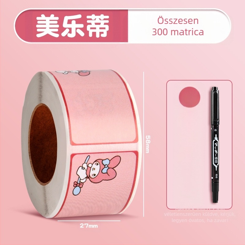 JZXMT-001KMY Kézzel írt névtábla — ragasztó címke osztályteremhez, 300 címke oldalanként