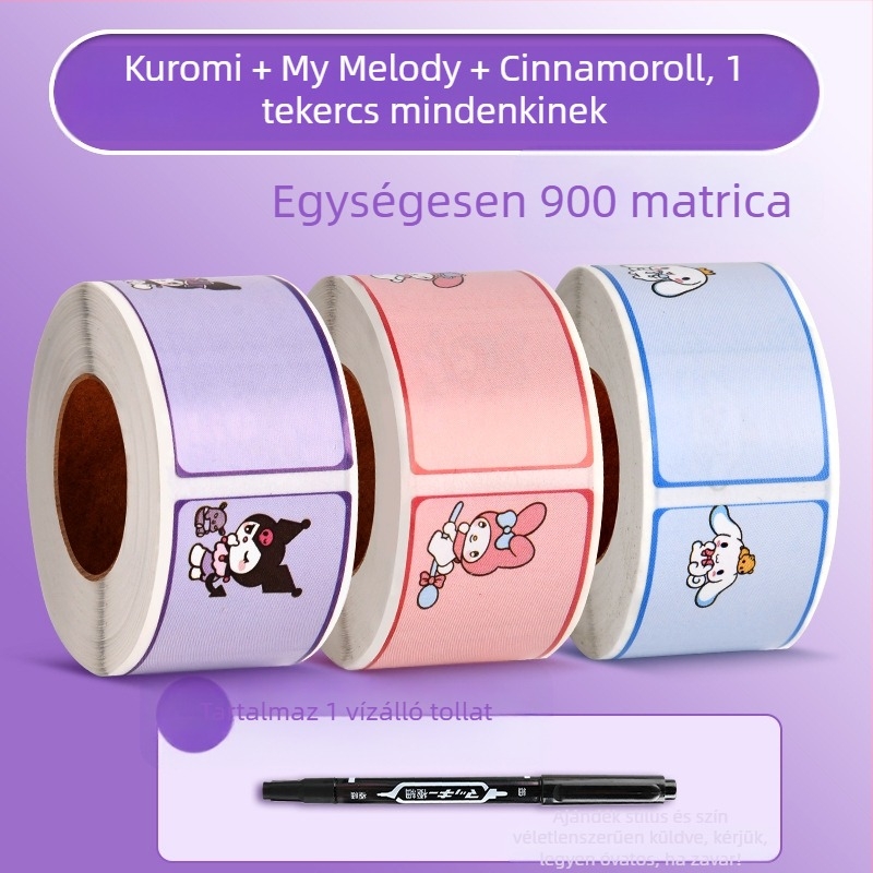 JZXMT-001KMY Kézzel írt névtábla — ragasztó címke osztályteremhez, 300 címke oldalanként