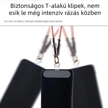 Karkötővel ellátott adatkábel Apple és Android készülékekhez, fém csattal, hordozható kialakítás, gyors töltés