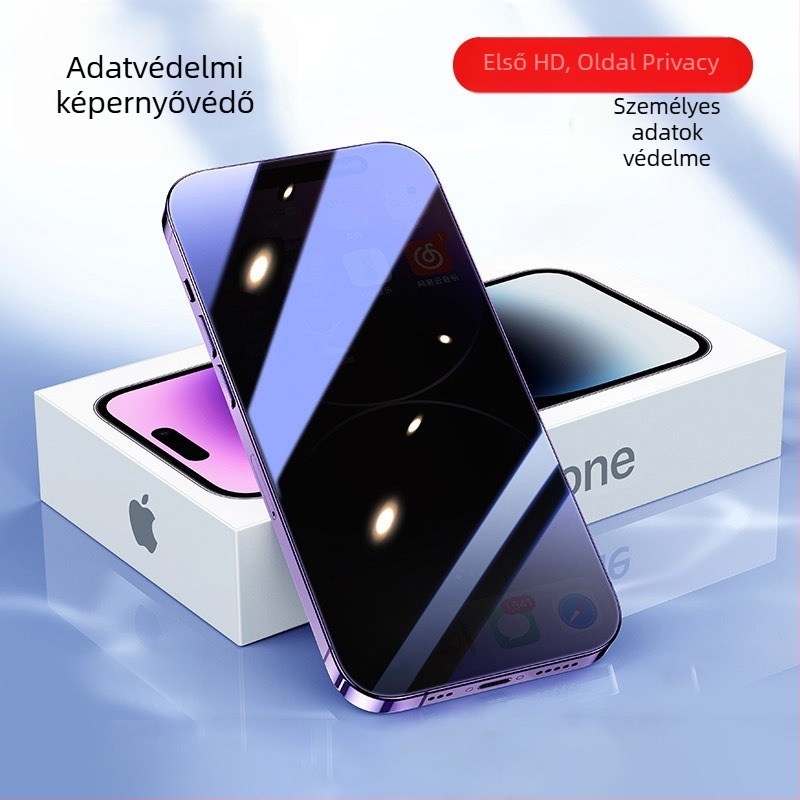 Elülső kijelzővédő fólia iPhone 16 sorozathoz — edzett üveg, anti-ujjlenyomat, anti-kém, HD matt, teljes képernyő védelme