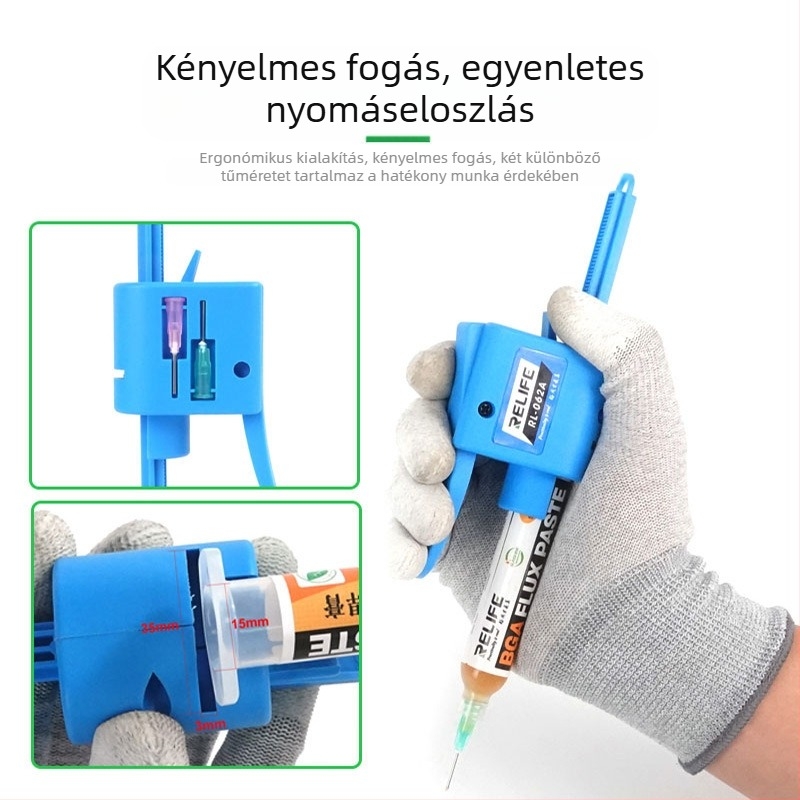 RL-062A injekciós patron emelő ragasztópisztolyhoz, tolókar, kapacitás 10cc/30cc