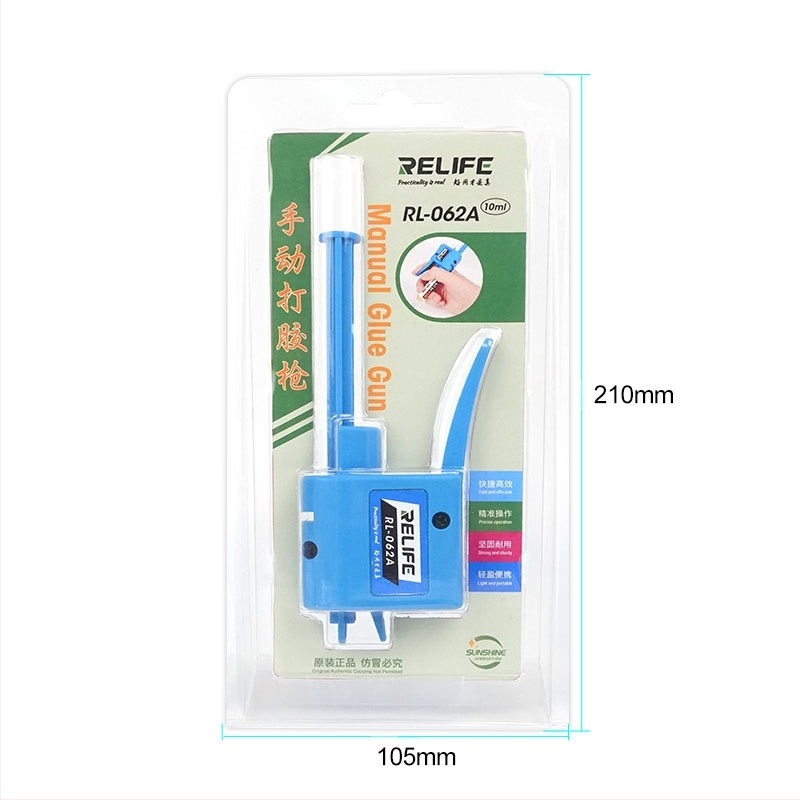 RL-062A injekciós patron emelő ragasztópisztolyhoz, tolókar, kapacitás 10cc/30cc