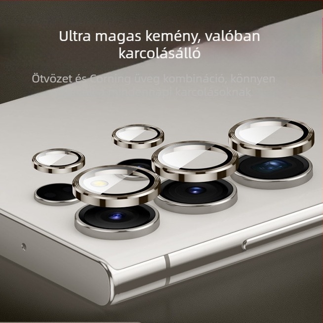 Samsung Galaxy S24/S24 Ultra/S24+ kameraobjektív védőfólia láthatatlan dizájnnal – edzett üveg, lencsefilm, ujjlenyomat-mentes