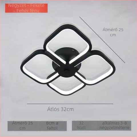 LED mennyezeti lámpa vas testtel és PVC árnyékolóval, 220V, 5–10 m² lefedettség, folyosó és bejárat számára
