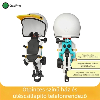 Five horses univerzális motorkerékpár telefontartó – rezgéscsillapító, vezeték nélküli töltés, navigációs dampoló modul