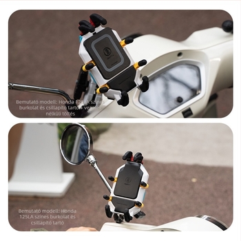 Five horses univerzális motorkerékpár telefontartó – rezgéscsillapító, vezeték nélküli töltés, navigációs dampoló modul