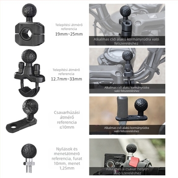 Five horses univerzális motorkerékpár telefontartó – rezgéscsillapító, vezeték nélküli töltés, navigációs dampoló modul