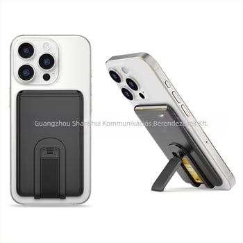 Szilikon telefonkártyatartó állvánnyal - uniszex, forróprés, kártyatartó zseb