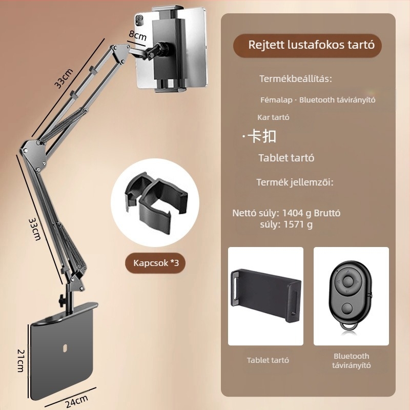 Asztali forgó telefon tartó ötvözet szerkezet — univerzális kompatibilitás, cantilever mechanizmus, 2024-es kiadás