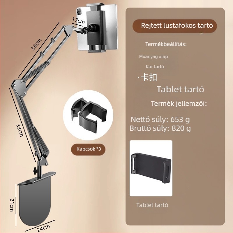 Asztali forgó telefon tartó ötvözet szerkezet — univerzális kompatibilitás, cantilever mechanizmus, 2024-es kiadás