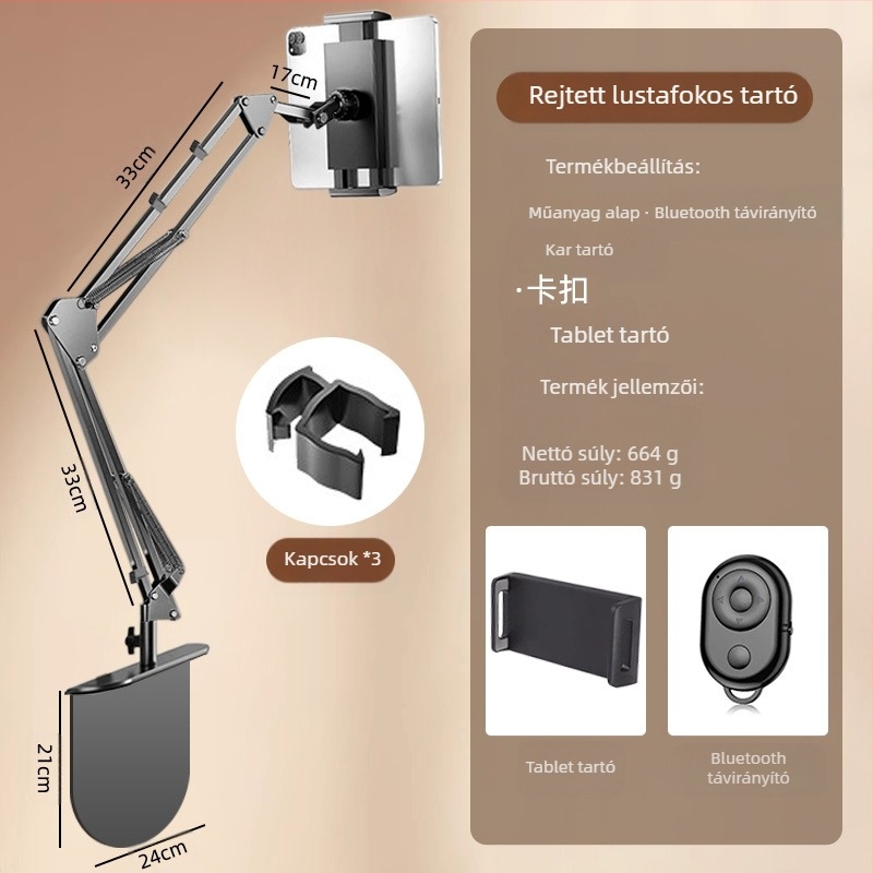 Asztali forgó telefon tartó ötvözet szerkezet — univerzális kompatibilitás, cantilever mechanizmus, 2024-es kiadás