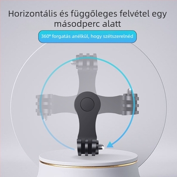 GoPro mellkas- és nyakhoz való adapter 360°-os forgással, felvételhez függőleges és vízszintes, univerzális ABS