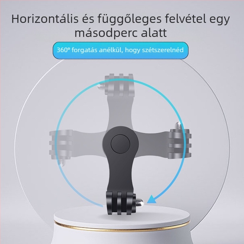 GoPro mellkas- és nyakhoz való adapter 360°-os forgással, felvételhez függőleges és vízszintes, univerzális ABS