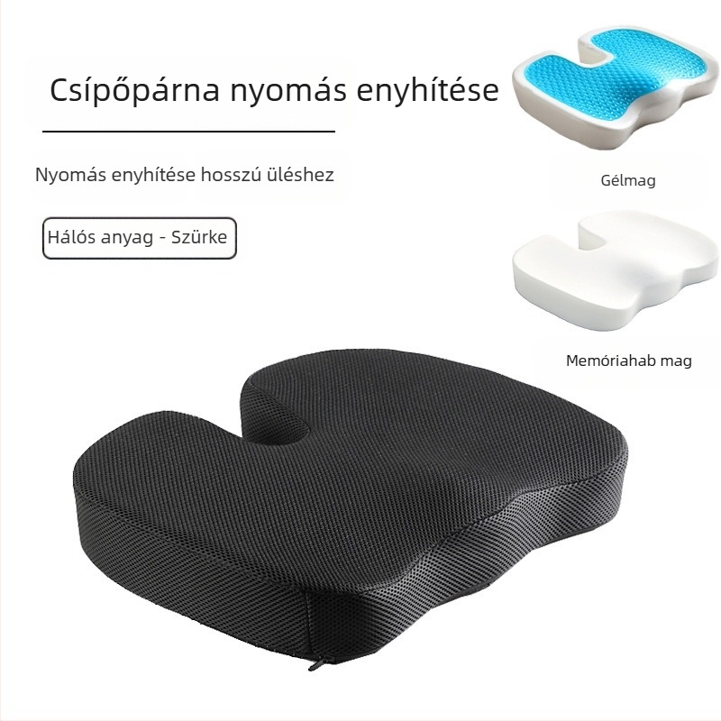Memóriahabos ülőpárna autóhoz és irodába, logóval nyomtatva; lassú visszatérési párna a csípőnek