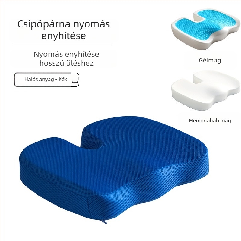 Memóriahabos ülőpárna autóhoz és irodába, logóval nyomtatva; lassú visszatérési párna a csípőnek