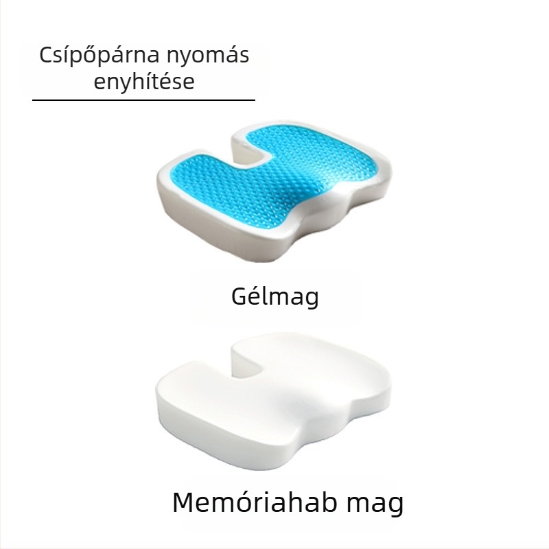 Memóriahabos ülőpárna autóhoz és irodába, logóval nyomtatva; lassú visszatérési párna a csípőnek