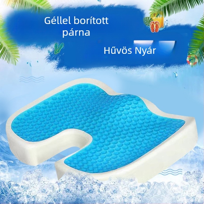 Irodai U-formájú ülőpárna memóriahabból, hűtőgéllel, kényelmes