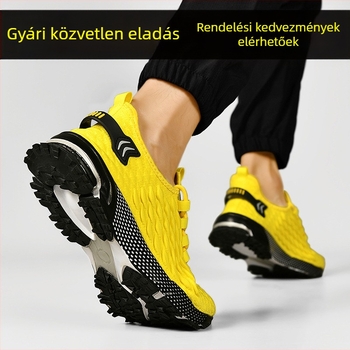Férfi folyómenti túracipő – textil felső, hálós belső, fűzővel, hegyes orr, alacsony sarok 1–3 cm