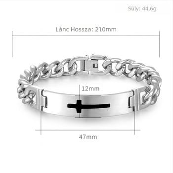 Rozsdamentes acél karkötő elektroplakálással, geometriai design, uniszex, hip-hop stílus