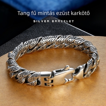 Tang Grass mintázatú karkötő, vastag férfi street hip-hop divat ékszer, uniszex, egyszerű stílus, anyaga réz-plasztik, elektroplatázás, motív állat/horoszkóp