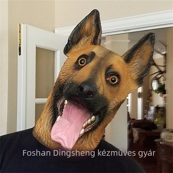 Latex farkas-kutya maszk háziállatok számára, vicces DIY kellék Halloweenre, Húsvétra, Karneválra, Áprilisi tréfa