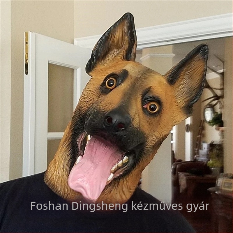 Latex farkas-kutya maszk háziállatok számára, vicces DIY kellék Halloweenre, Húsvétra, Karneválra, Áprilisi tréfa