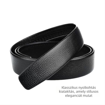 Férfi üzleti öv automata csattal, műbőr, vasból készült csattal, szélesség 2-4 cm, üzleti stílus