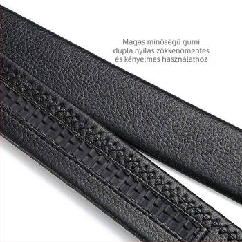Férfi üzleti öv automata csattal, műbőr, vasból készült csattal, szélesség 2-4 cm, üzleti stílus