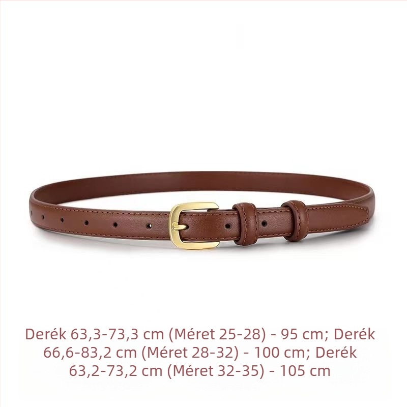 Női PU bőr öv, kis négyzet alakú csattal, ötvözet csattal, tűs zár, szélesség 2–4 cm, egyszerű, univerzális stílus