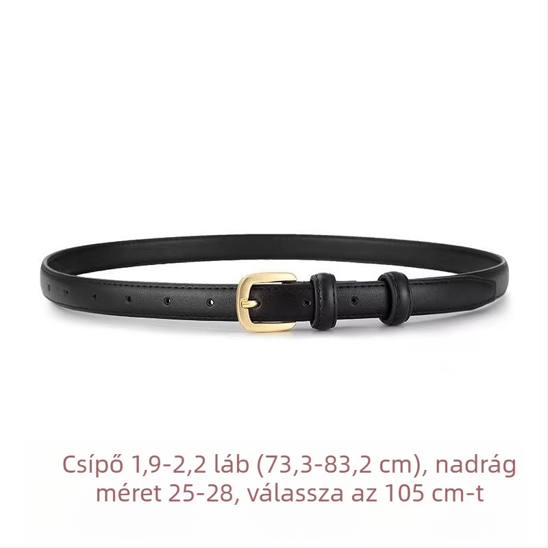 Női PU bőr öv, kis négyzet alakú csattal, ötvözet csattal, tűs zár, szélesség 2–4 cm, egyszerű, univerzális stílus