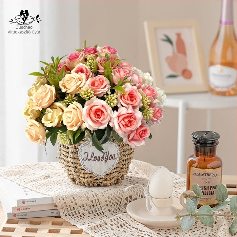 Mesterséges rózsák – Selyem virágok, kézzel készített, Nordic sorozat, 960 darabos csomagolás