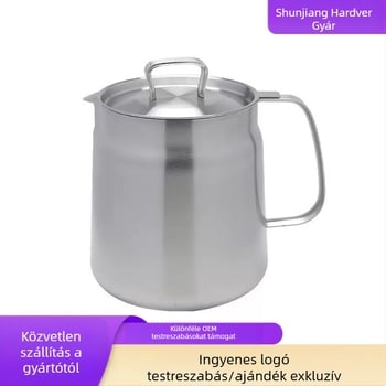 304 rozsdamentes acél olajszűrő edény, konyhai olajtároló fedővel és szűrővel, olaj kiöntéséhez és olajecsethez