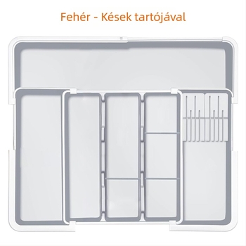 Kinyitható konyhai evőeszköz fiók rendező — beépített, egyszerű és modern stílus, modell 8045, PP/ABS