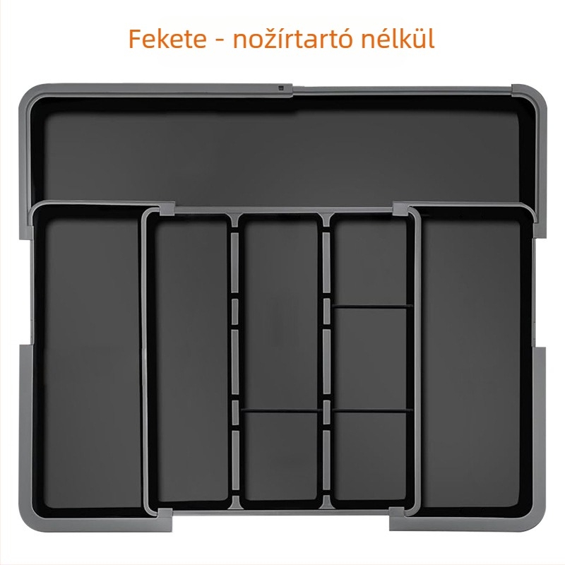 Kinyitható konyhai evőeszköz fiók rendező — beépített, egyszerű és modern stílus, modell 8045, PP/ABS