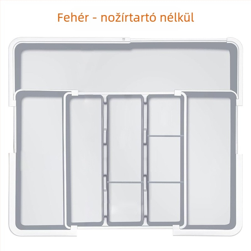 Kinyitható konyhai evőeszköz fiók rendező — beépített, egyszerű és modern stílus, modell 8045, PP/ABS