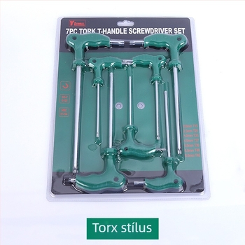 T-típusú hatszögkulcs, kétoldalas, meghosszabbított gumírozott fogantyúval, hatszögfejű, 45# acél