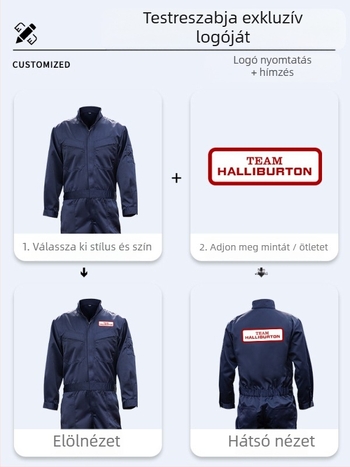 Férfi overál munkaruha, 100% poliészter, nedvességelvezető, gyári műhelyhez, tavasz–ősz