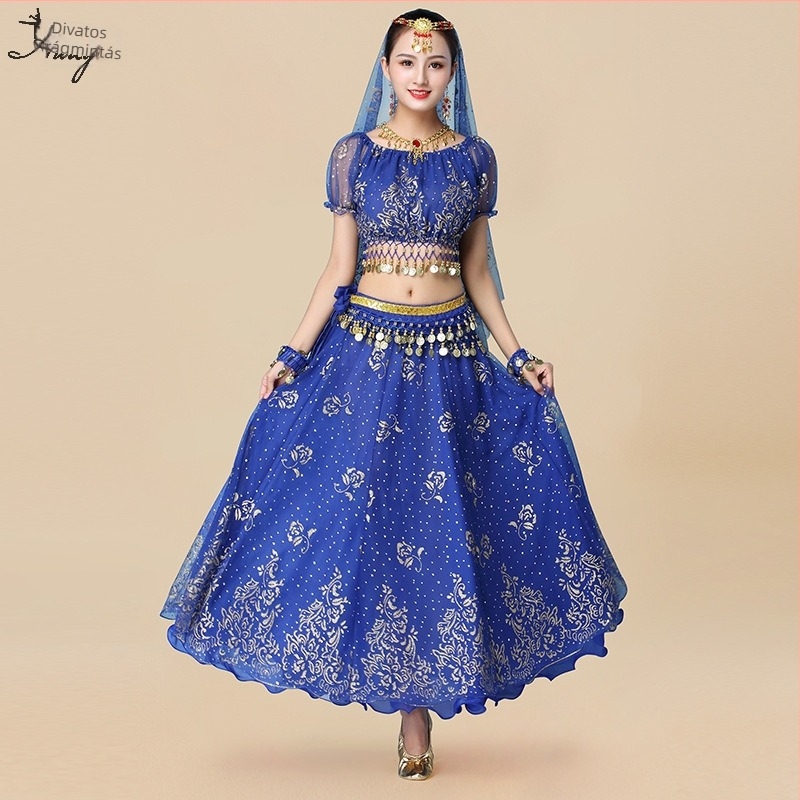 Huayu Belly Dance jelmez készlet nőknek — 120D chiffon + virágos géz, fő anyag: nylon, nyár 2024 megjelenés