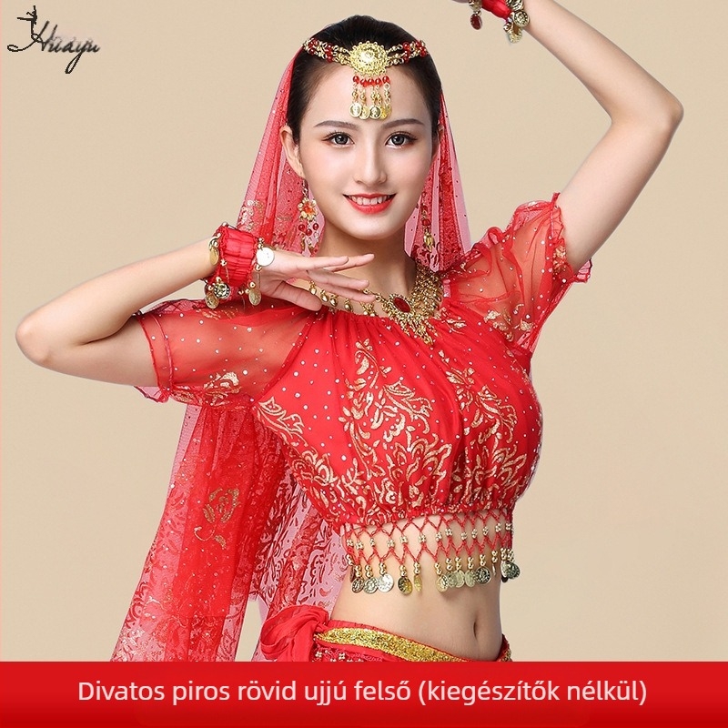 Huayu Belly Dance jelmez készlet nőknek — 120D chiffon + virágos géz, fő anyag: nylon, nyár 2024 megjelenés