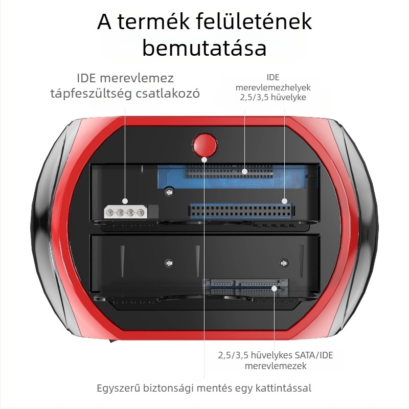 Külső merevlemez tok IDE/SATA 2.5/3.5, USB 2.0 interfész, támogatja akár 6 TB