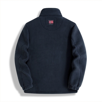 Férfi kapucnis fleece kabát, funkcionális kültéri meleg, laza szabás, plusz méret, őszi–téli meleg