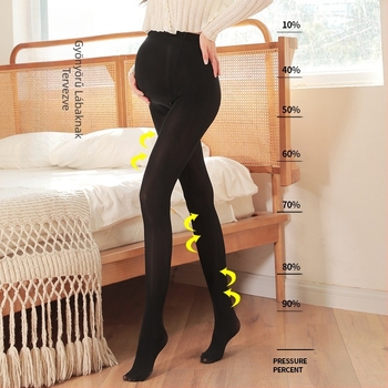 Kismama harisnya állítható pocak-támogatással, anti-akadályozó, közepes vastagságú, 70–80% poliészter, Koreai stílus