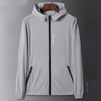 Férfi kapucnis UV-védő dzseki, ultra vékony, corduroy külső, nyúl szőrös bélés, gyors száradás